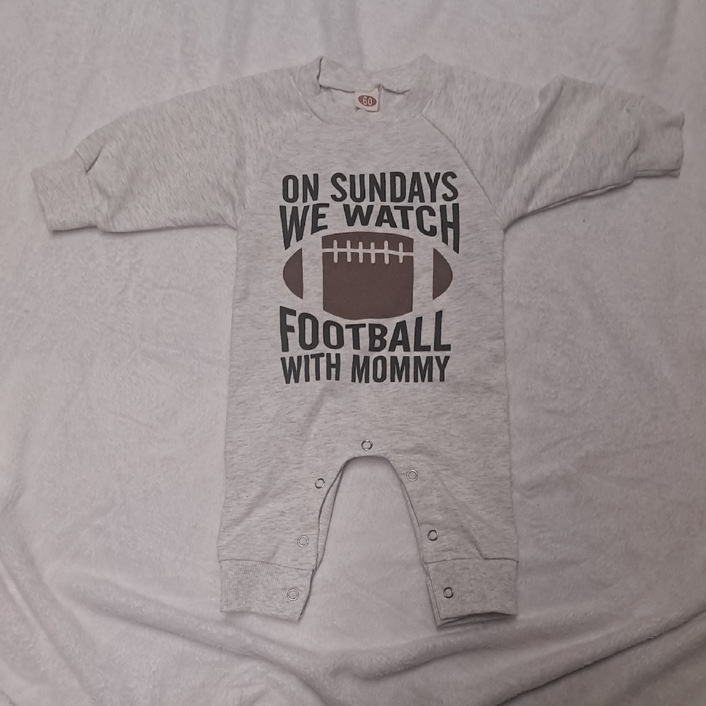 NWT Gray Football Baby Onesie